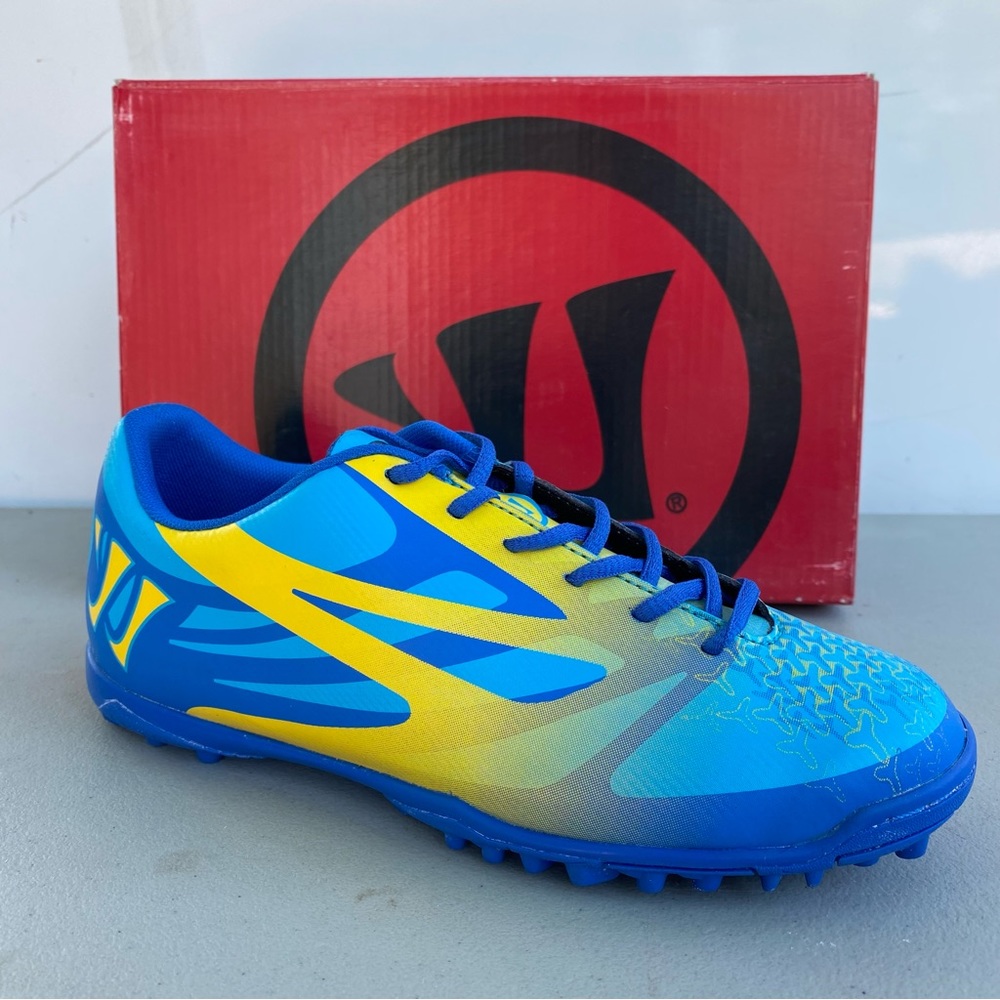 Warrior Superheat Turf Soccer Field Hockey Lacrosse Shoe. Blue/Yellow
